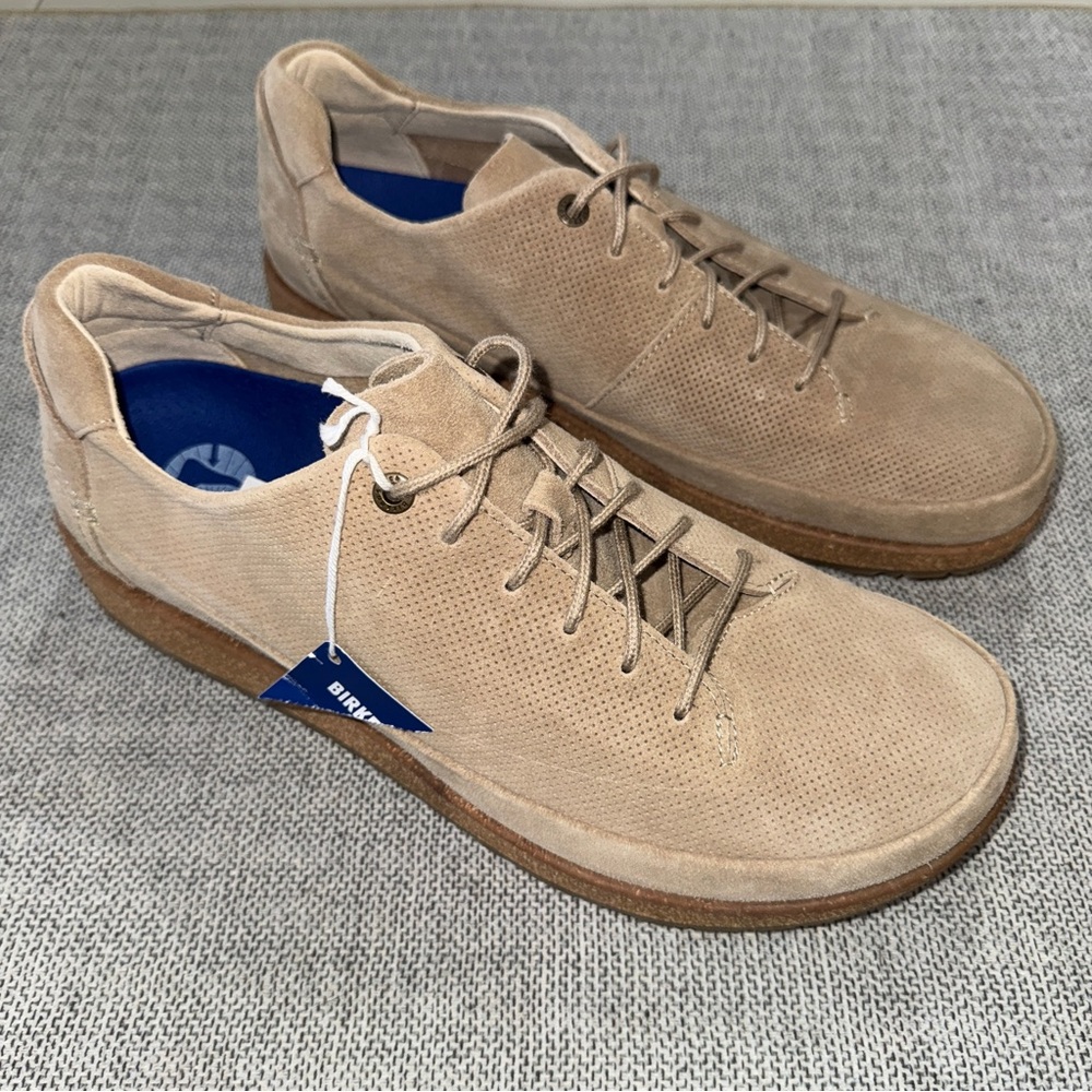 Birkenstock Honnef Men’s Size 11.5-12 Low Tan Sandcastle Suede Sneakers NWOB